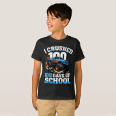 I Crushed 100 Days Of School Monster Truck 100th D T-shirt (Voorkant volledig)