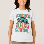 I Crushed 100 Days of School Monster Truck  Tri-Blend Shirt (Voorkant)