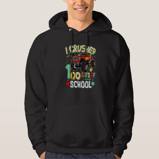 I Crushed 100 Days Of School TShirt Boys Monster T (Voorkant)