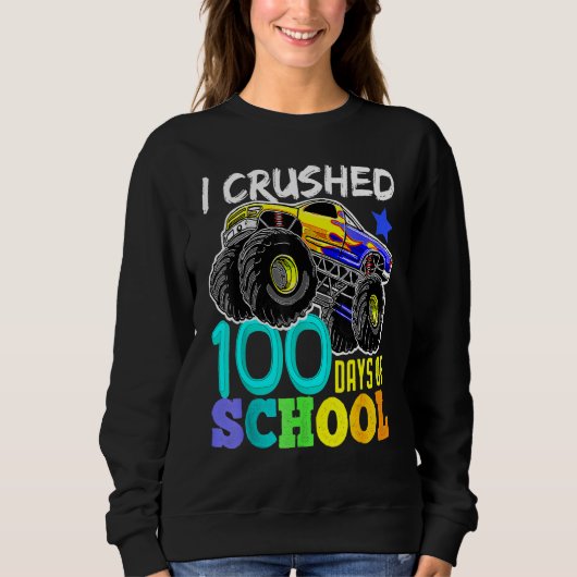 I Crushed 100 Days Of School TShirt Boys Monster T (Voorkant)