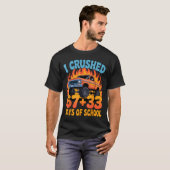 I Crushed 67+33 Days Of School Kids Monster Truck  T-shirt (Voorkant volledig)