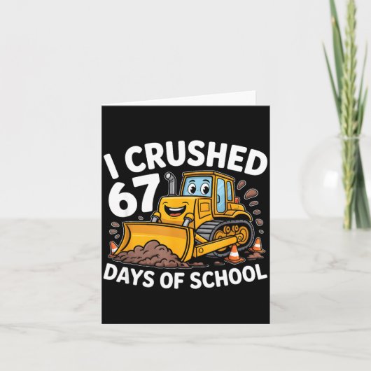 I Crushed 67 Days Of School 67th Day Of School Boy Kaart (Voorkant)