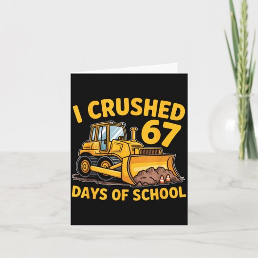 I Crushed 67 Days Of School 67th Day Of School Boy Kaart (Voorkant)