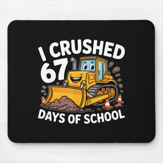 I Crushed 67 Days Of School 67th Day Of School Boy Muismat (Voorkant)