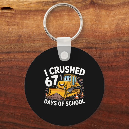 I Crushed 67 Days Of School 67th Day Of School Boy Sleutelhanger (Voorkant)