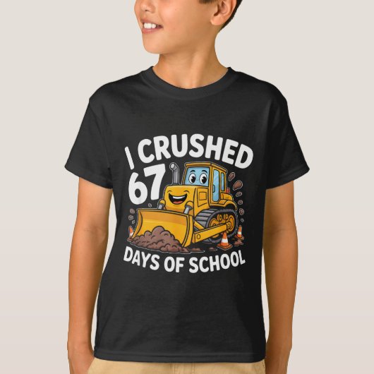 I Crushed 67 Days Of School 67th Day Of School Boy T-shirt (Voorkant)