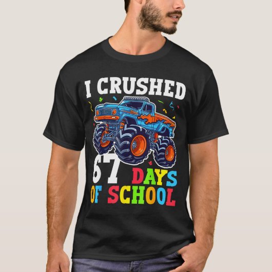 I Crushed 67 Days Of School 67th Day Of School Boy T-shirt (Voorkant)