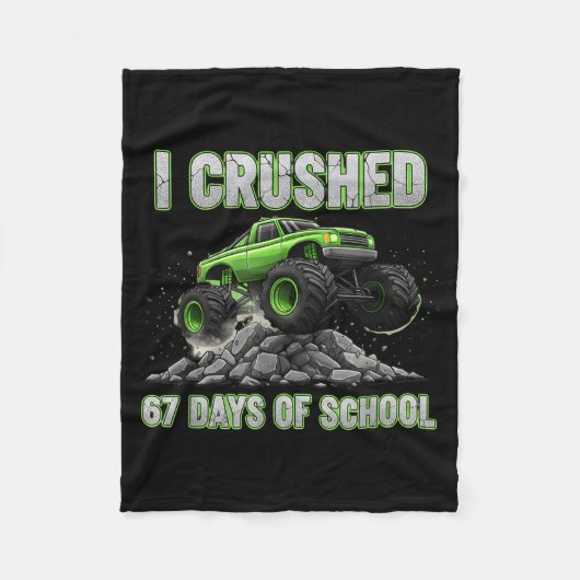 I Crushed 67 Days Of School 6 7 Meme Funny Six Sev Fleece Deken (Voorkant)