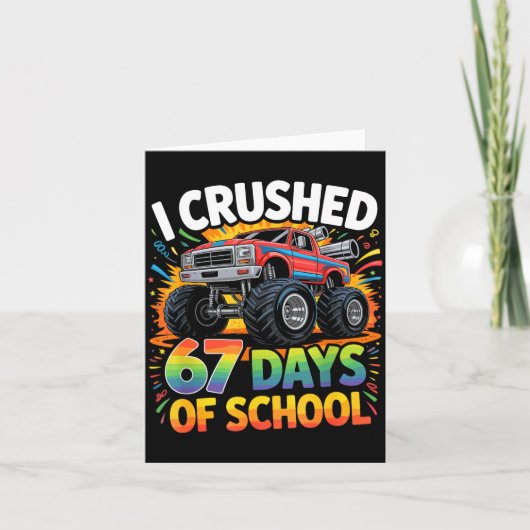 I Crushed 67 Days Of School Funny Meme Gen Z Stude Kaart (Voorkant)