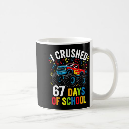 I Crushed 67 Days Of School Funny Six Seven Meme B Koffiemok (Rechts)