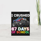 I Crushed 67 Days Of School Monster Teacher Studen Kaart (Voorkant)