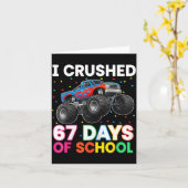 I Crushed 67 Days Of School Monster Teacher Studen Kaart (Gele Bloem)