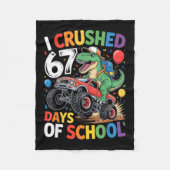 I Crushed 67 Days Of School Shirts Dino Students 6 Fleece Deken (Voorkant)
