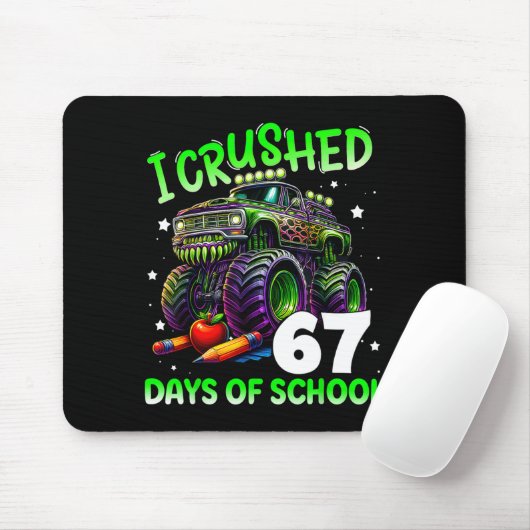 I Crushed 67 Days Of School Teachers Monster Truck Muismat (Met muis)