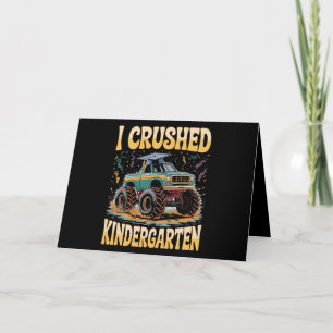 I Crushed Kindergarten Monster Truck Graduation Bedankkaart