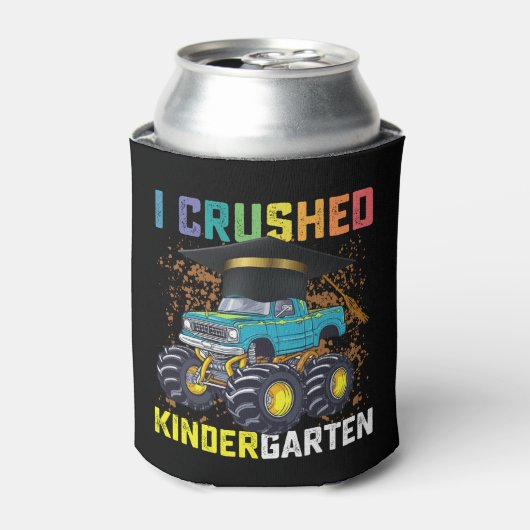 I Crushed Kindergarten Monster Truck Graduation Blikjeskoeler (Blikje Voorkant)