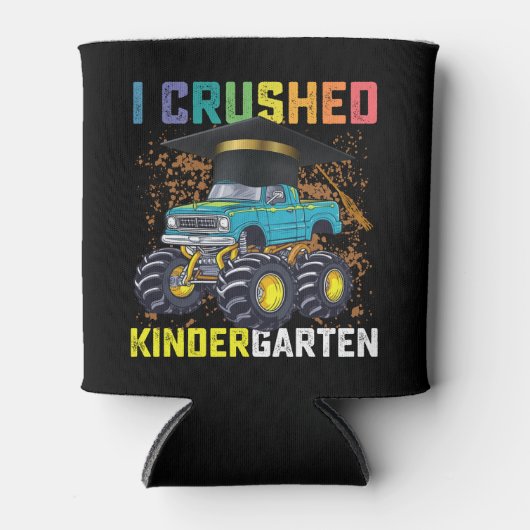 I Crushed Kindergarten Monster Truck Graduation Blikjeskoeler (Voorkant)
