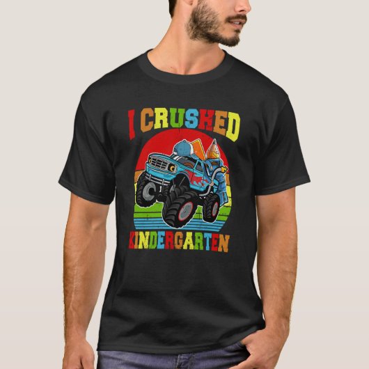 I Crushed Kindergarten Monster Truck Graduation Bo T-shirt (Voorkant)