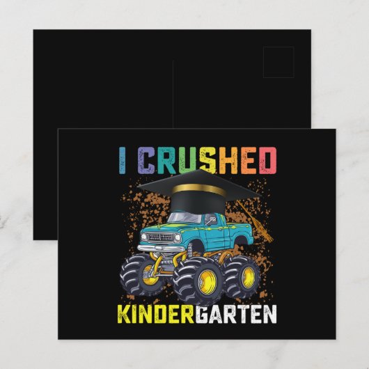 I Crushed Kindergarten Monster Truck Graduation Briefkaart (Voorkant / Achterkant)