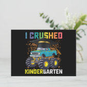 I Crushed Kindergarten Monster Truck Graduation Kaart (Staand voorkant)