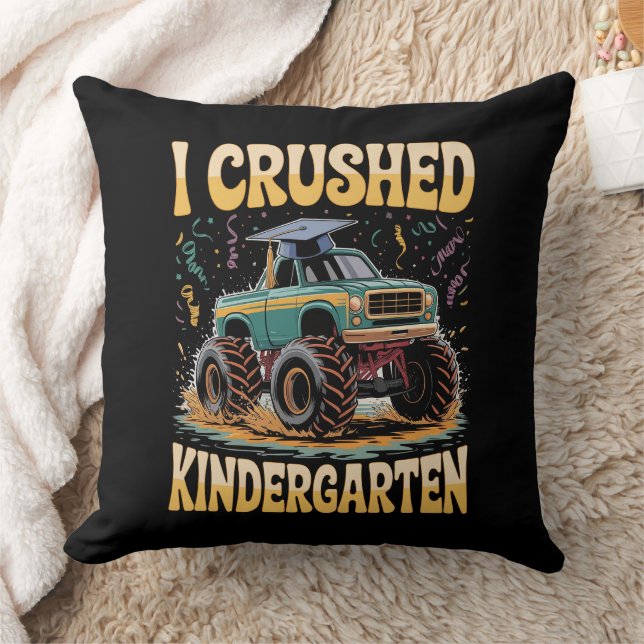I Crushed Kindergarten Monster Truck Graduation Kussen (Deken)