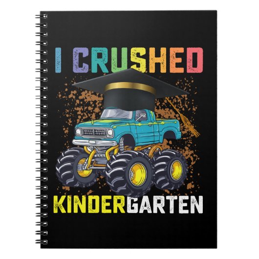 I Crushed Kindergarten Monster Truck Graduation Notitieboek (Voorkant)