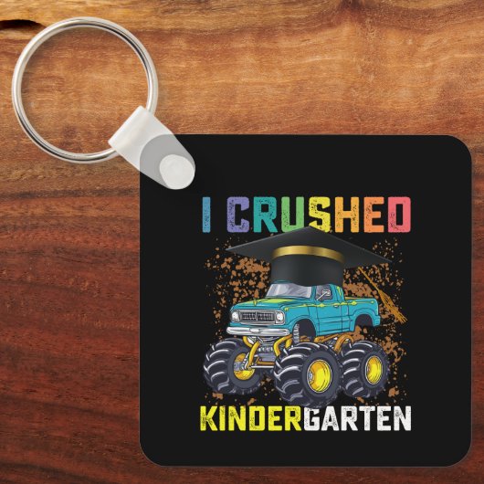 I Crushed Kindergarten Monster Truck Graduation Sleutelhanger (Voorkant)