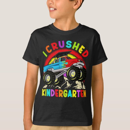 I Crushed Kindergarten Monster Truck Graduation T-shirt (Voorkant)