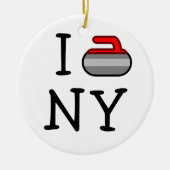 I Curl NY ~Ardsley Curling Club Keramisch Ornament (Voorkant)