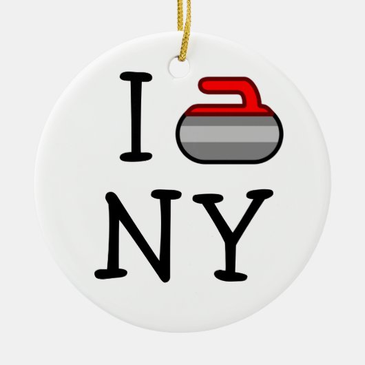 I Curl NY ~Ardsley Curling Club Keramisch Ornament (Voorkant)