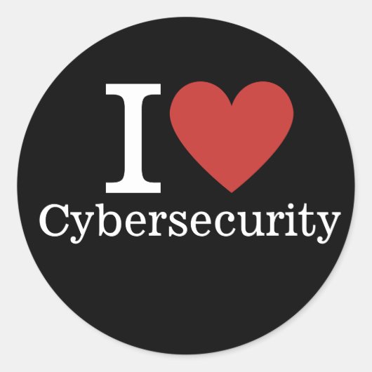I ❤️ Cybersecurity voor studenten/faculteit CUSTOM Ronde Sticker (Voorkant)