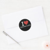 I ❤️ Cybersecurity voor studenten/faculteit CUSTOM Ronde Sticker (Envelop)