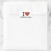 I ❤️ Cybersecurity voor studenten/faculteit CUSTOM Ronde Sticker (Tas)