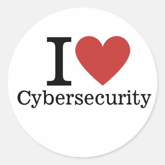 I ❤️ Cybersecurity voor studenten/faculteit CUSTOM Ronde Sticker (Voorkant)
