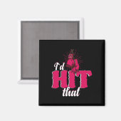 I`d Hit That Funny Boxing Gift For Kickboxing Woma Magneet (Voorkant / Achterkant)