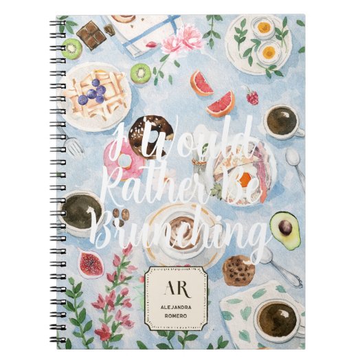I’d Rather Be Brunching | Custom Monogram Notitieboek (Voorkant)