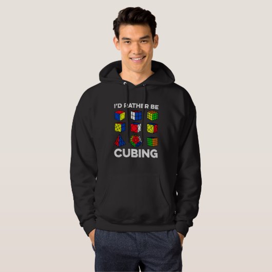I d Rather Be Cubing  Speedcubing Speedsolving Cub Hoodie (Voorkant volledig)