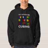 I d Rather Be Cubing  Speedcubing Speedsolving Cub Hoodie (Voorkant)