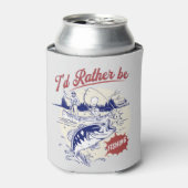 I’d Rather Be Fishing, Funny Fishing Saying Blikjeskoeler (Blikje Voorkant)