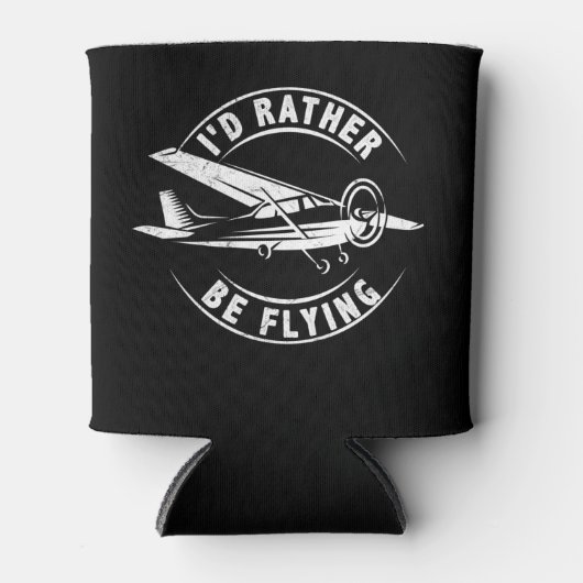 I d Rather Be Flying Funny Airplane Pilot Blikjeskoeler (Voorkant)