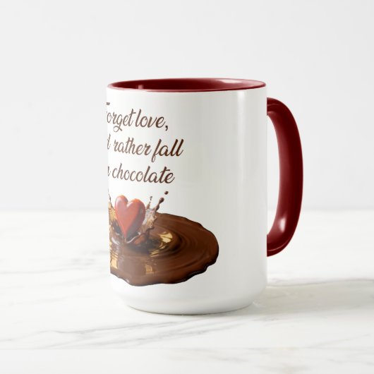 “I’d rather fall in chocolate” Humorous mug Mok (Voorkant rechts)