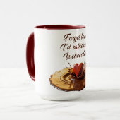“I’d rather fall in chocolate” Humorous mug Mok (Voorkant links)