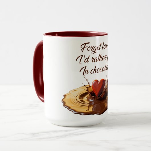 “I’d rather fall in chocolate” Humorous mug Mok (Voorkant links)