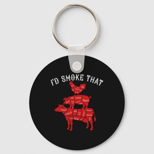I &#; D Smoke That Rescue Grilling BBQ Smoker Gift Sleutelhanger (Voorkant)
