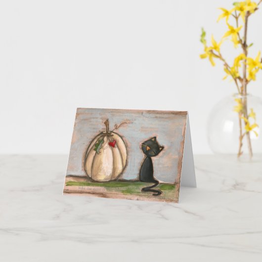 I de Herfst van het Hart - Lege Notecards Kaart (Gele Bloem)