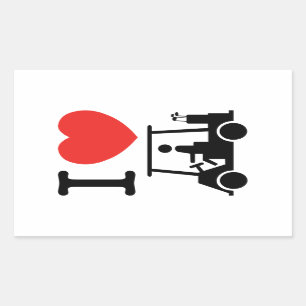 I de Kar van het Golf van het Hart (Liefde) Rechthoekige Sticker