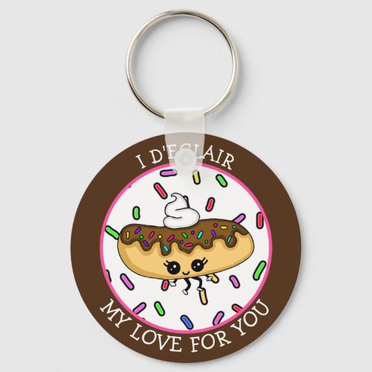I D'eclair my Love for You Food Pun Sleutelhanger (Voorkant)