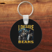 I Desire Beans Funny Hard Skeleton Meme Bootleg  Sleutelhanger (Voorkant)