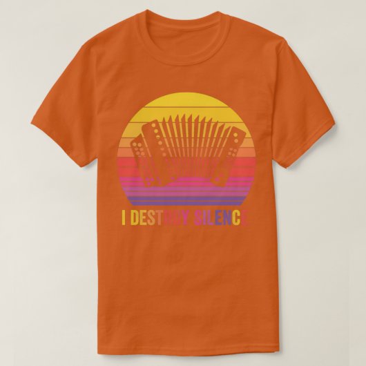 I Destroy Silence Accordion Retro  T-shirt (Design voorkant)