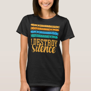 I Destroy Silence BACKPRINT - Band Clarinet en Fl T-shirt